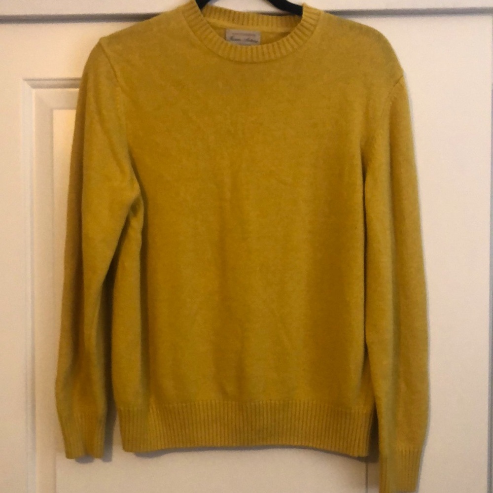CASHMERE yellow/mustard sweater, made in ITALY